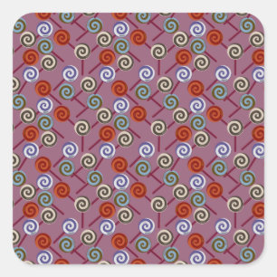 Candy pattern Lollies pattern lollipop 49 Vierkante Sticker