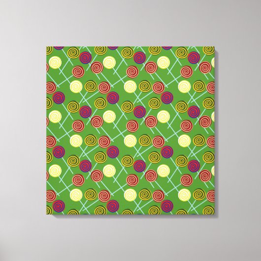 Candy pattern | Lollies pattern | lollipop 58 Canvas Afdruk (Voorkant)