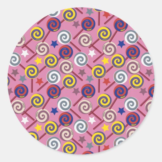 Candy pattern | Lollies pattern | lollipop 7 Ronde Sticker (Voorkant)