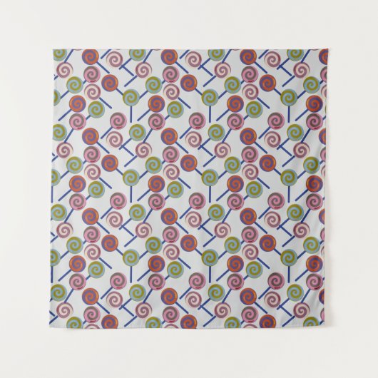 Candy pattern | Lollies pattern | lollipop 8 Wandkleed (Voorkant)