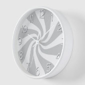 Candy Peppermenthe Gris et Blanc Horloge (Angle)