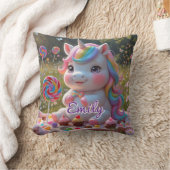 Candy Picnic Unicorn Coussin - Nom modifiable (Couverture)