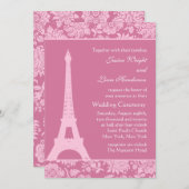 Candy Pink à Paris Faire-part de mariage (Devant / Derrière)