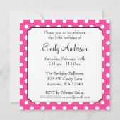 Candy Pink Polka Dot Sweet 16 invitations d'annive (Dos)