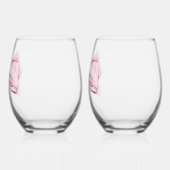 Candy Pink Satin Bow Vin Stemless Verre (Gauche)