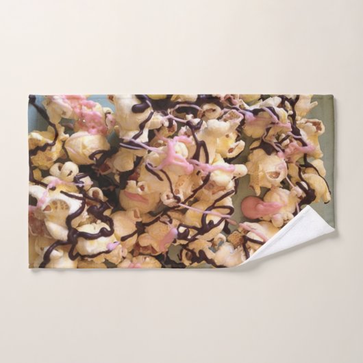 Candy Popcorn avec la bruine de chocolat (Serviette à main)