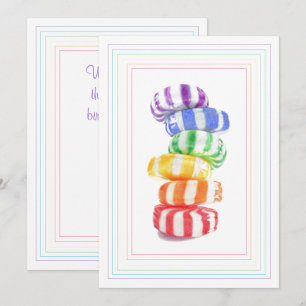 CANDY RAINBOW Carte d'anniversaire plate