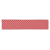 Candy Red and Candy Pink Checkerboard Korte Tafelloper (Horizontaal)