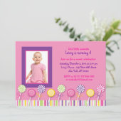 Candy Shop Lollipop Invitations d'anniversaire (Debout devant)