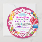 CANDY STORE Bat mitzvah ROND Invitation (Devant)