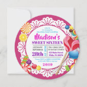 CANDY STORE Sweet sixteen 16 Invitation (Devant)