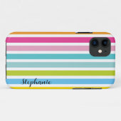 Candy Stripe Personnaliser Nom Monogram coque ipho (Dos (Horizontal))