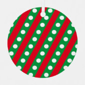 Candy Stripe & Polka Dot métal Ornement de Noël (Recto)
