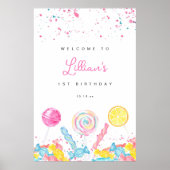 Candy Sweet Shop Affiche de bienvenue d'anniversai (Devant)