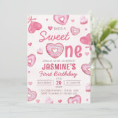 Candy Sweet Un 1er anniversaire Invitation (Debout devant)