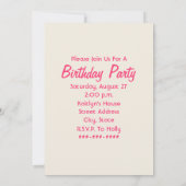 Candy & Sweets Invitation à la fête d'anniversaire (Dos)