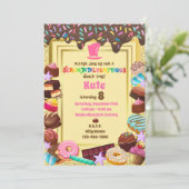 Candy thema, chocolade, eten, donuts, regenboog kaart (Staand voorkant)