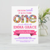 Candy Thème 1er anniversaire fête Invitation (Debout devant)