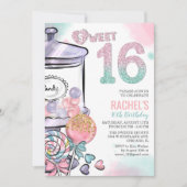Candy Theme Sweet 16 Anniversaire Invitation (Devant)