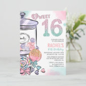 Candy Theme Sweet 16 Anniversaire Invitation (Debout devant)