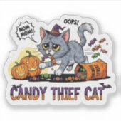 Candy Thief Chat - Drôle Sticker Vinyl Halloween (Devant)