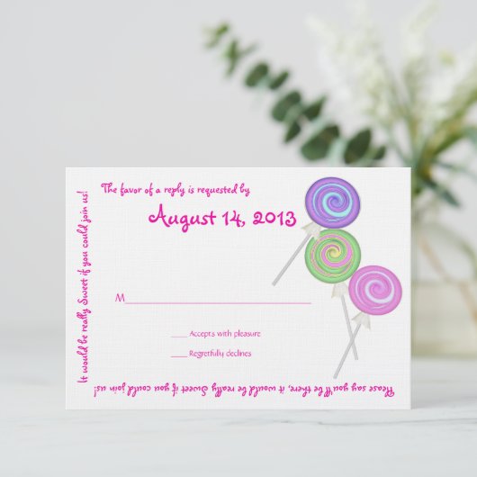 Candy Treasures Message Texte Carte de réponse (Debout devant)