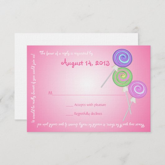 Candy Treasures Message Texte Carte de réponse (Devant / Derrière)