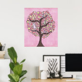 Candy Tree Rose Nursery Kids Room Poster mural (Bureau à domicile)