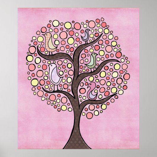 Candy Tree Rose Nursery Kids Room Poster mural (Devant)