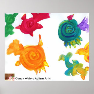 Candy Waters Autisme Artiste Peinture Poster