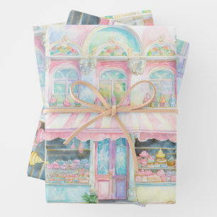 Candy winkel in Parijs aquarel Inpakpapier Vel