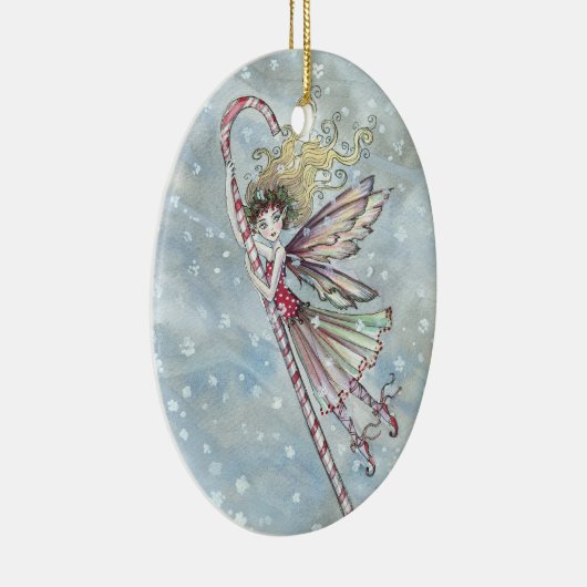 Candycane Fairy Kerstversiering Keramisch Ornament (Rechts)