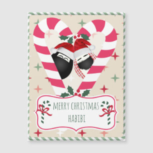 CandyCane hart HABIBI Magnet-kerstkaart