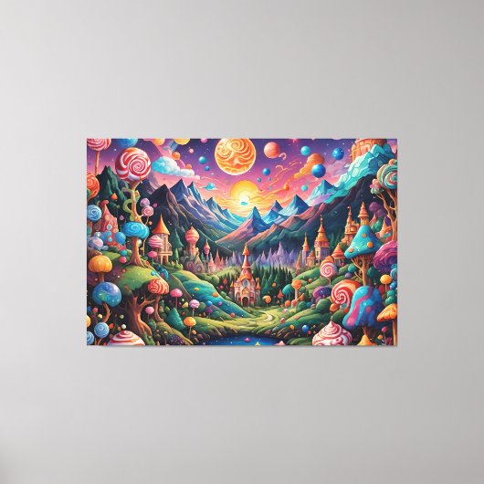 Candyland Air Art Stretched Canvas Print (Voorkant)