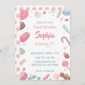 Candyland Anniversaire Invitation de fête (Devant / Derrière)