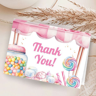 Candyland Baby shower gevouwen dank u kaarten