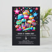 Candyland bewerkbare verjaardag kaart (Staand voorkant)