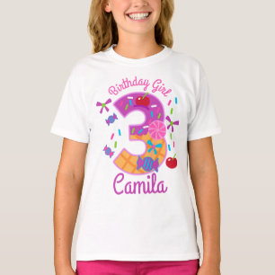 Candyland Birthday Girl Third lollipop T-shirt