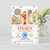 Candyland Candy Invitation pour Candy Thème -1ème (Debout devant)