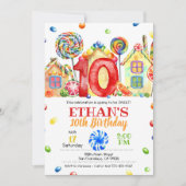 Candyland Candy Invitation pour le thème de bonbon (Devant)