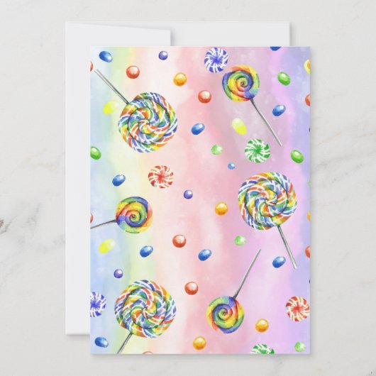 Candyland Candy Invitation pour le thème de bonbon (Dos)