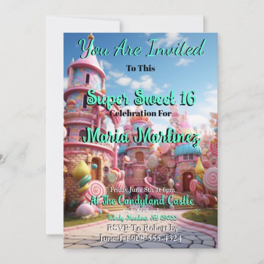 Candyland Castle Sweet 16 Invitations (Devant)