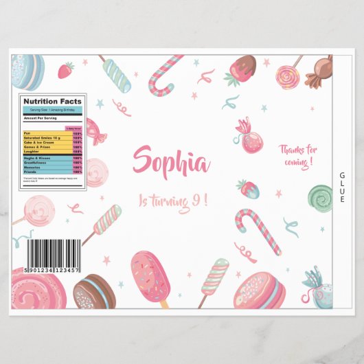 Candyland Chips Bag Wrapper Party Favor Bag Flyer (Voorkant)