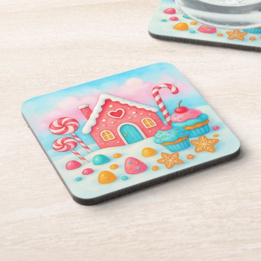 Candyland Christmas Beverage Coaster Bier Onderzetter (Linkerzijde)