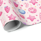 "Candyland Christmas Stars Pattern" Cadeaupapier (Rol Hoek)