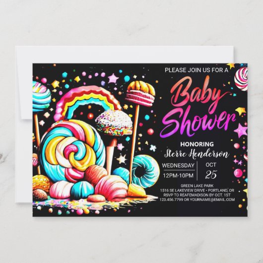 Candyland Droomland Baby Shower Kaart (Voorkant)