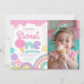 Candyland en Ice Cream 1e verjaardag Kaart (Voorkant)