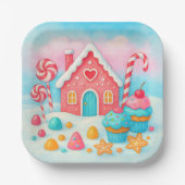 Candyland Holiday Party Papieren Borden Papieren Bordje (Voorkant)