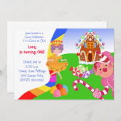 Candyland Invite Kaart (Voorkant / Achterkant)