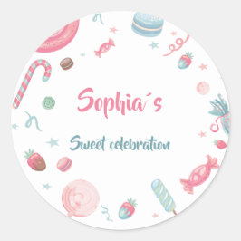 Candyland Party Snoep Land Ronde Sticker